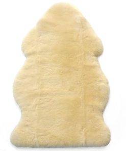 Imperfect Sheepskin Rug for Babies, 100% Natural, Shorn Lambskin Wool, 2 x 3 Feet, Flax