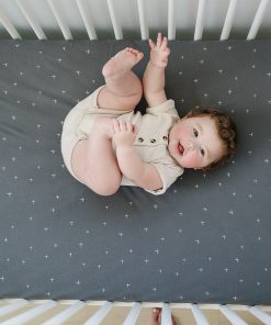 Imperfect Ecolino Crib Sheet, 100% Organic Cotton, Slate Twinkle