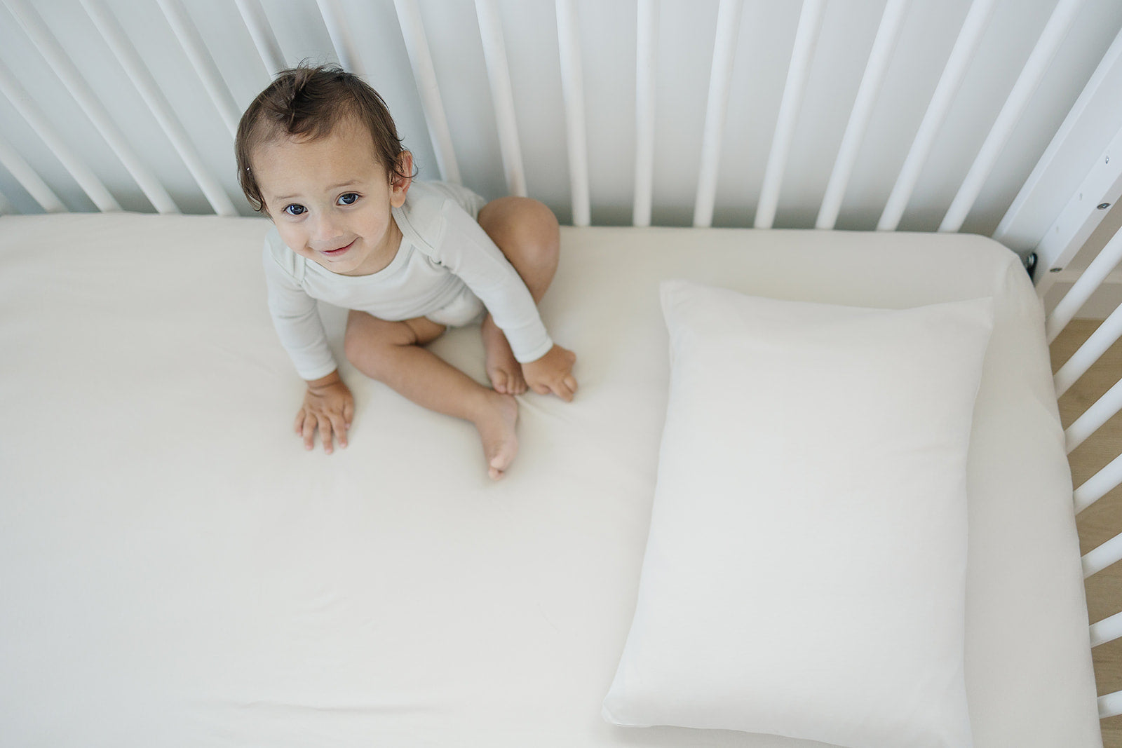 Ecolino Crib Sheet, 100% Organic Cotton, Oat - Image 2