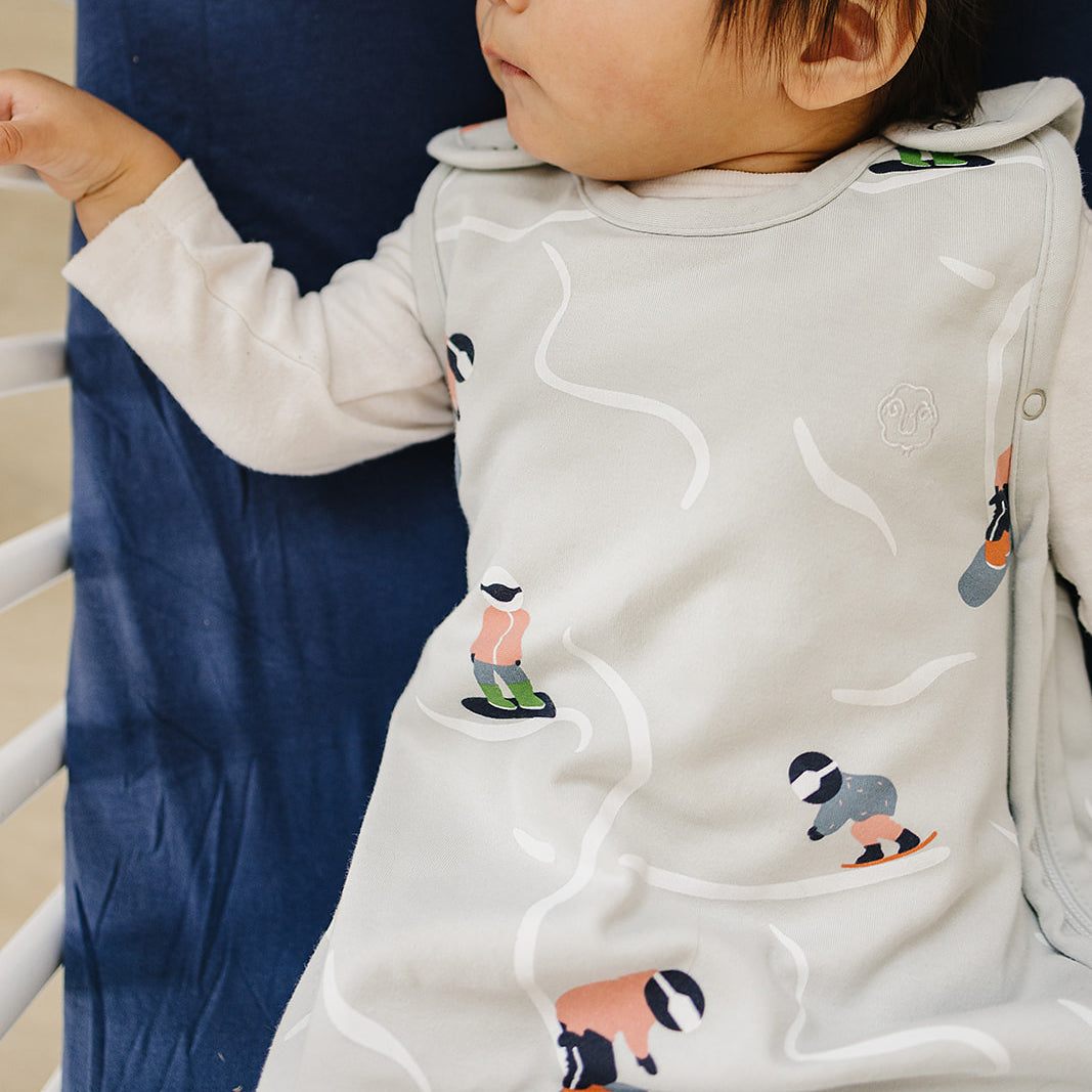 4 Season Ultimate Baby Sleep Bag, Merino Wool & Organic Cotton, Snowboarder - Image 4