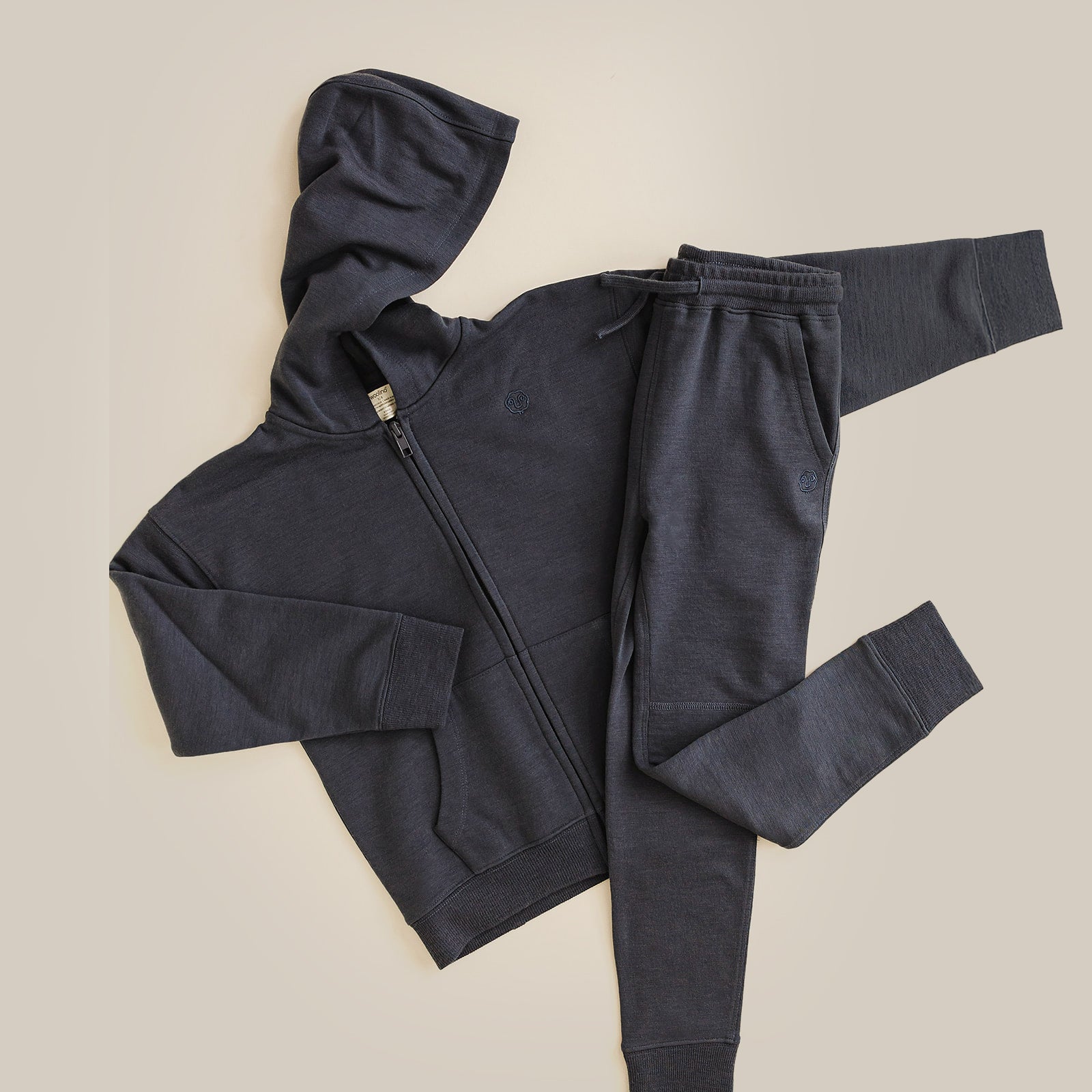 Kids Merino Wool Joggers, Blueberry - Image 5