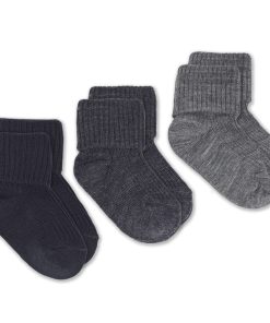 Wool Socks, Baby and Toddler, Light & Dark Slate