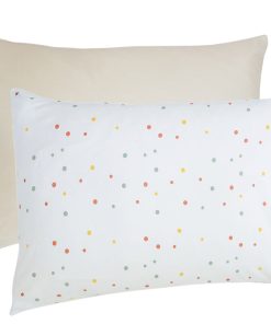 Imperfect Ecolino Pillowcase, 100% Organic Cotton, 2 Pack, Oat + Dots